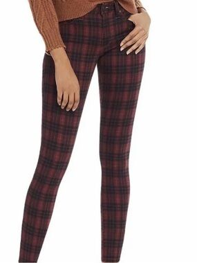 NWT Joe’s Jeans ‘The Icon’ Mid-Rise Skinny Ankle Jeans in “Crimson Plaid” Sz 23